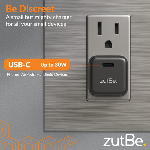 30W Mini Wall Charger with Fixed Prongs, Compact USB-C Power Delivery PD for iPhone 15/14/13/12 Pro/Pro Max