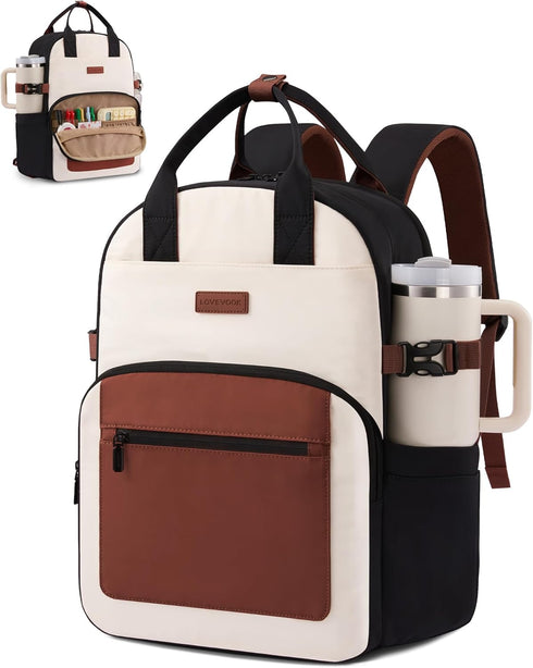 LOVEVOOK Laptop Backpack for Women - Stylish Work Backpack with Large Cup