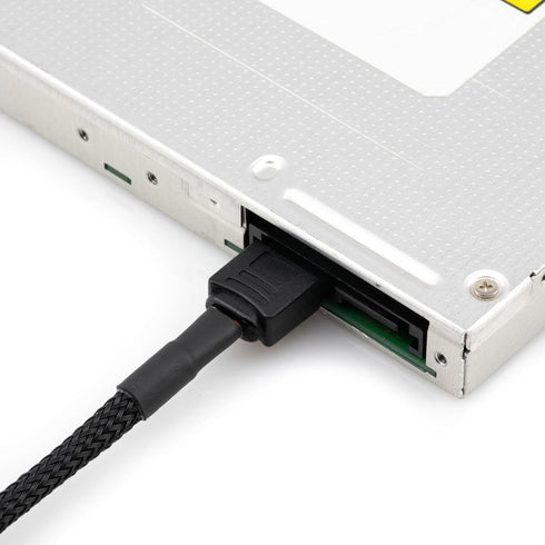CRJ 4-Pin to Slimline SATA Power Adapter Cable - 12-inch Black Sleeved for 6-Pin Slimline SATA Drives