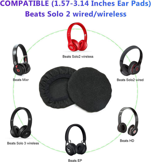 PChero 2 Pairs Washable Headphone Ear Pads Covers for Gym Training, Aviation, Gaming On-Ear Headphones, Fit 1.57" -
