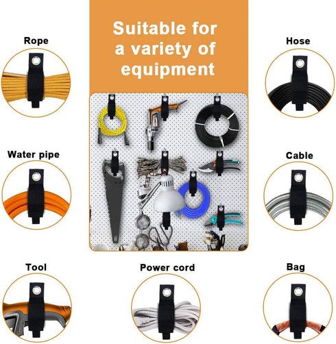 6 PCS Extension Cord Holder, Heavy Duty Cable Organizer Straps for Cords, Hoses, RV, Boat, and Garage