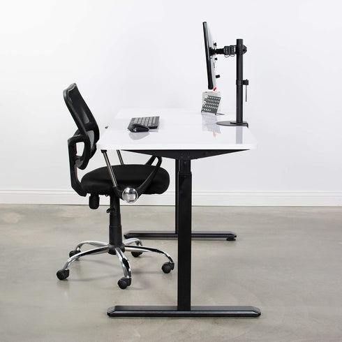 VIVO Steel Reinforcement Bracket Mount Plate for Thin Glass Table Tops, Clamp Compatible with Monitor Stands