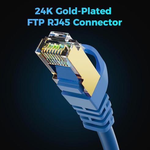 7 0.6 10Gbps CAT7 RJ45 PS5, Cat Ethernet Cable FT, High Speed Internet Cord, SFTP Shielded, OFC Pure Copper, LAN