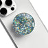 Expandible Collapsible Clear Crystal Glitter Mobile Phone Grip Stand Holder for Smartphones & Tablets (Blue Gold