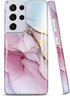 JIAXIUFEN Galaxy S21 Ultra Case, Gold Electroplated Glitter Marble Slim Shockproof TPU Cover for Samsung
