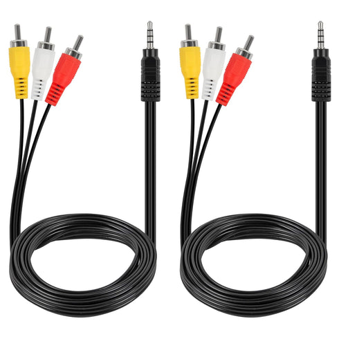 Shutao 2Pcs 3.5mm to RCA AV Audio Video Cable TRRS to 3 RCA