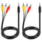 Shutao 2Pcs 3.5mm to RCA AV Audio Video Cable TRRS to 3 RCA