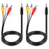 Shutao 2Pcs 3.5mm to RCA AV Audio Video Cable TRRS to 3 RCA