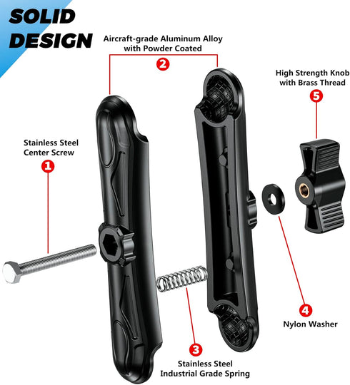 Double Socket Arm, 5.9" Aluminum Alloy Long Arm Compatible with RAM Mount B Size 1" Ball Components