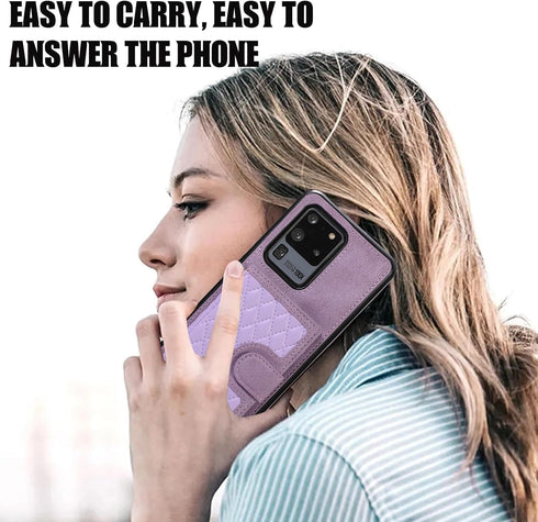 Asuwish Samsung Galaxy S20 Ultra 5G Wallet Case with Card Holder, Tempered Glass, Crossbody Strap - Purple for Women &