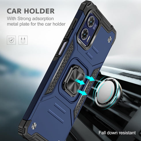 Asuwish Motorola Moto G73 5G Phone Case with Tempered Glass Screen Protector, Slim Hybrid Protective Cover with