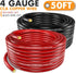 Jeemiter 4 Gauge Wire, 50ft Copper Clad Aluminum, Primary Automotive Wire, Battery Cable with Lugs Terminal Connectors