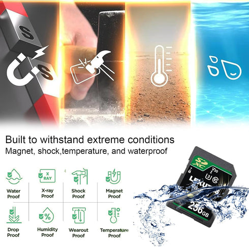 256GB SDXC UHS-I Memory Card - Up to 200MB/s Read Speed, C10, U3, V30, 4K UHD for Canon Nikon Sony Panasonic DSLR