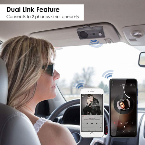 Avantree CK11 Hands Free Bluetooth 5.0 Car Kits with Loud Speakerphone, Wireless Visor Clip - Titanium