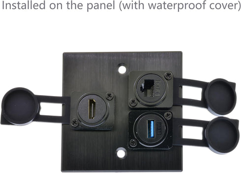 HDMI 4K@60Hz D Panel Mount Connector with Waterproof Cover, Female-to-Female HDMI Coupler Adapter
