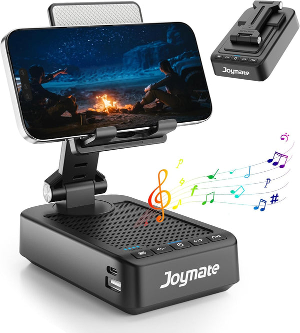 Joymate Bluetooth Speaker Phone Stand with Charging Function, 360° Rotable Adjustable Holder, HD Surround Sound, Black