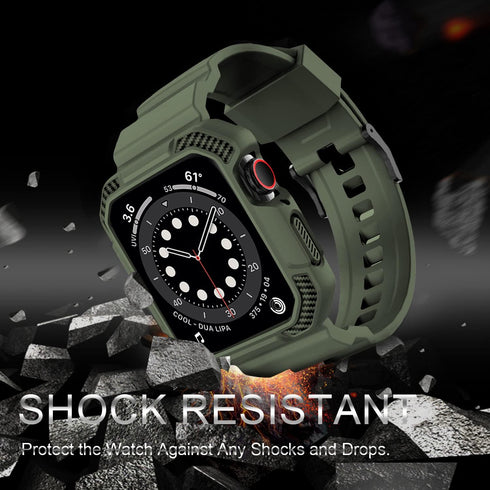 OROBAY Compatible with Apple Watch Band 41mm 40mm 38mm, Rugged Shockproof Strap with Case for iWatch SE2 Series