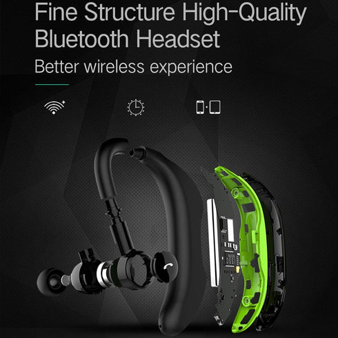 Wireless Earpiece Headset - Noise Cancelling Earbud, Long Talk Time, Handsfree Call, Compatible with Smart Cell Phones,