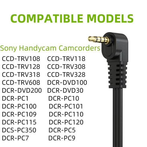 CCD-TRV108 TRV318 TRV608, DCR-PC100 PC110, DCR-DVD100 DVD200 Camcorder-4ft Saipomor Audio Video Cord RCA Cable