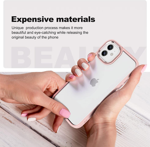 ULAK iPhone 12 Case (Baby Pink) - Clear Transparent Bling Soft TPU Shockproof Protective Cover for iPhone 12 & Pro