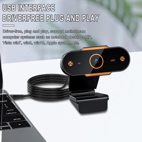 Generic 1080p Small USB External Webcam with Microphone, Webcam with Wide-Angle Lens, Laptop Camera, Computer