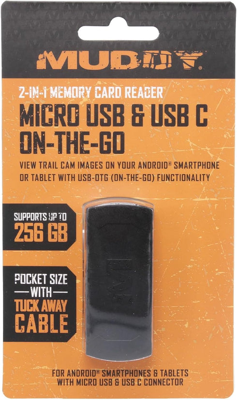 MUDDY 2-in-1 Memory Card Reader for Micro USB & USB-C Devices
