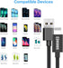 COSOOS Short Cables for Charging Station, 4 Pack Includes 2 iPhone Cables, 1 USB Type C, 1 Micro USB Cable