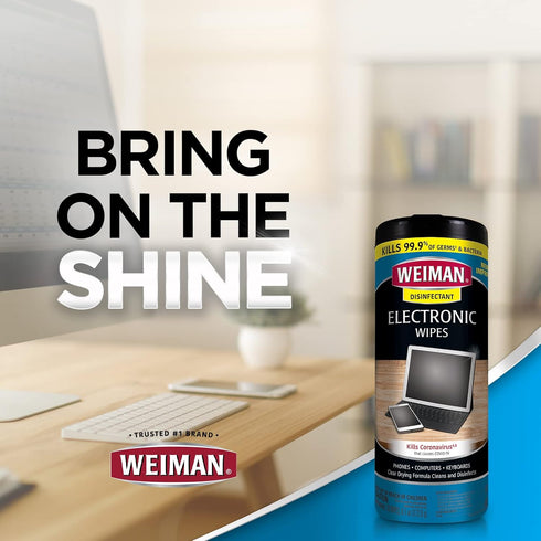 Weiman Disinfecting Electronic Cleaning Wipes, 30 Wipes for Keyboards, Tablets, E-readers, Smart Phones