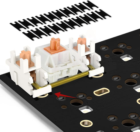 YIMAGUJRX Keyboard Stabilizer Switch Pads, 20Pcs Teflon Film & 12Pcs Steel Wire EVA Pads (Black)