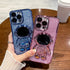 Astronaut iPhone 12 Case - Pink Kickstand Cover with Camera Protector & Folding Bracket - Pink Bumper & Back.