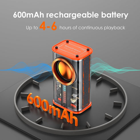 Transparent Wireless Bluetooth Speaker, Portable Mini Speaker with LED Colorful Lights, Stereo Sound TWS Small Speakers