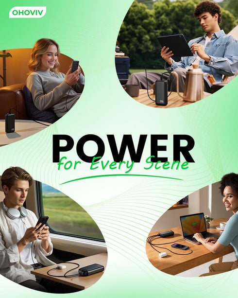 OHOVIV 50000mAh 22.5W Pack,USB-C 17/16/15/14/13 Portable Charger Power Bank - Fast Charging External Battery Portable