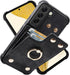 Compatible Galaxy S22 Wallet Case with Credit Card Holder, Shockproof Phone Cover with 360° Rotation Ring Stand