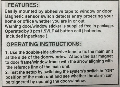 Wireless Entry Home Door Window Burglar Alarm System with Magnetic Sensor (Pack of 5)
