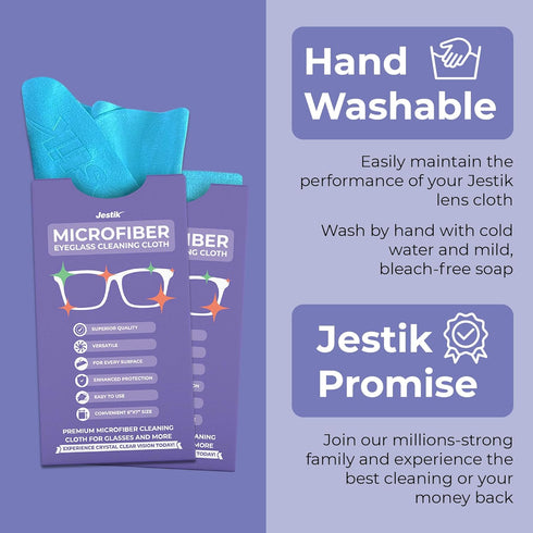 Microfiber Eyeglass Cleaning Cloths - Premium Japanese Microfiber for Glasses, Lens Cleaner, Pack of 6