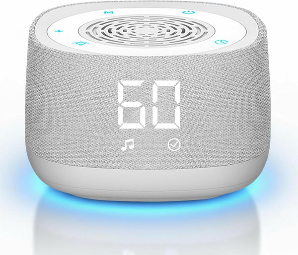 Sound Machine & Clock with Bluetooth 5.4, 14 Soothing White Noise Sounds,