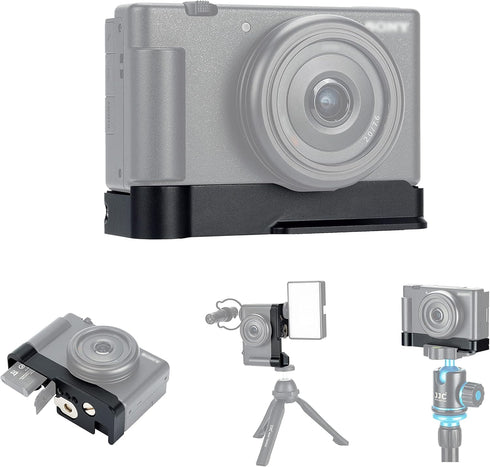 ZV-1F Camera Metal Grip Extension Bracket with Mic Cold Shoe Mount for Sony ZV-1F ZV-1II, Vlog Accessory