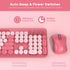 Wireless Keyboard and Mouse Combo, Retro Round Keycaps, Cute Full-Size Typewriter Keyboard with Phone Holder, 2.4GHz