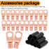 4 Gauge Wire (25ft Each - Black/Red) Copper Clad Aluminum CCA, 100A ANL Fuse Holder, 10pcs Lugs Terminal Connectors and