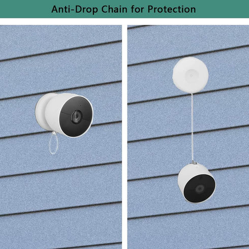 Anti Theft Security Chain, Anti Drop Mount Compatible with Google Nest Cam Outdoor (Battery), 4 Pack (Camera Not