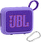 co2CREA Silicone Cover Case for JBL Go 4 Waterproof Bluetooth Speaker, Portable Travel Case with Carabiner (Purple Case)