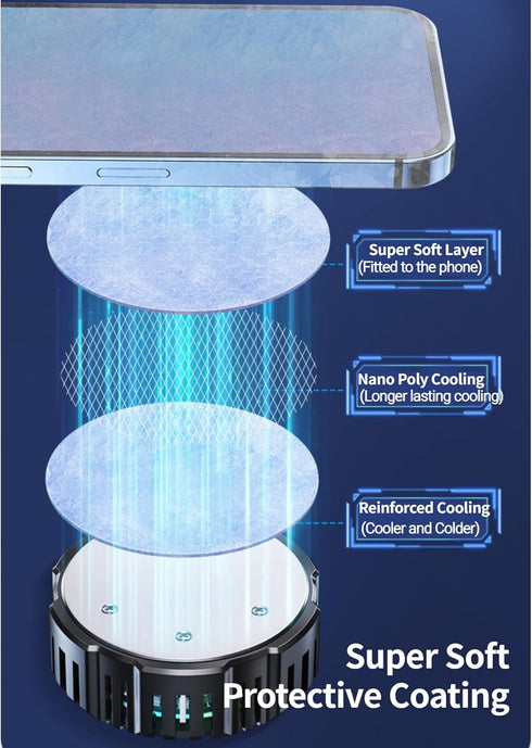 Mobile Phone Cooler, Rechargeable Semi Conductor Cell Phone Radiator with Colorful LED Light, Universal Magnetic Phone