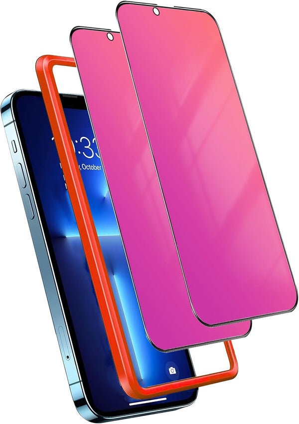 Privacy Screen Protector 2 PACK for iPhone 14, iPhone 13 Pro, iPhone 13, 25 Degree Anti Spy Tempered Glass, Gradient