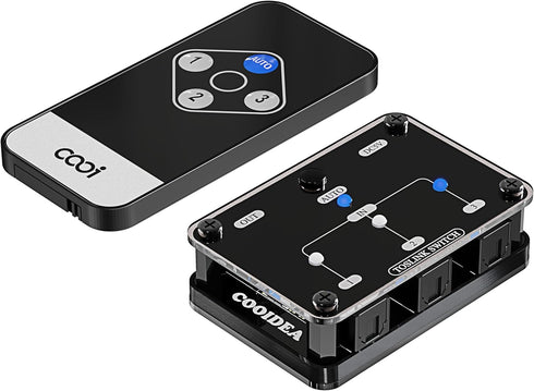 cooidea Toslink Automatic Switch Digital Optical Switcher 3 in 1 Out with Remote