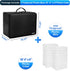 ENGPOW Photo Storage Box with 18 Inner 4" x 6" Photo Case, Fireproof Organizer Box with Lock, Collapsible Portable