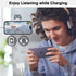 3 in 1 Dual 3.5mm Headphone Jack Adapter, Earphone Jack Audio and Charging Adapter, White