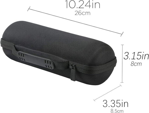 co2CREA Hard Travel Case for JBL Flip 6/FLIP 5, Waterproof Portable Bluetooth Speaker Case (Black + Inside Red)