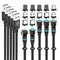Magnetic Charging Cable 5-Pack (1.6/3.3/3.3/6.6/6.6FT) - 360° & 180° Rotating USB Magnetic Cable, Nylon-Braided