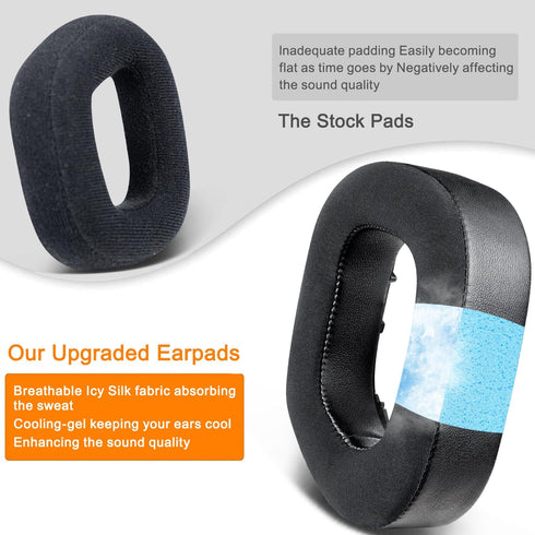 SOULWIT Cooling-Gel Earpads for Corsair HS80 Max/HS80 USB Wired/HS 80 RGB Wireless Gaming Headsets, Black