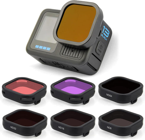 GEPULY 6-Pack ND Filter Lens Set for GoPro Hero 13 Black, ND8, ND16,